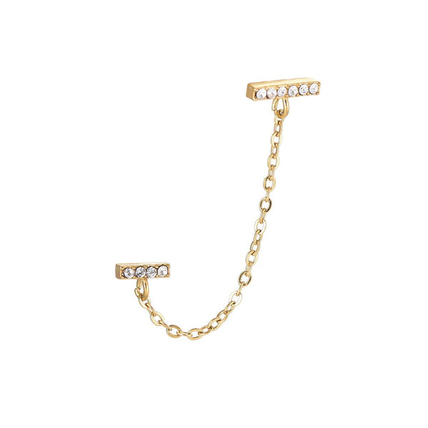 Dotti Love - Oorbellen Earchain Gold Shining Bars (per stuk)