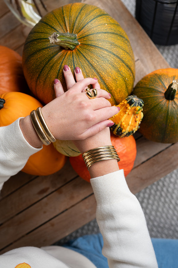 Armband - Cuff Léonia - 5 stacked wavy rings