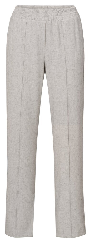 YAYA - Broek Woven Melange Wide Leg Light Grey Melange