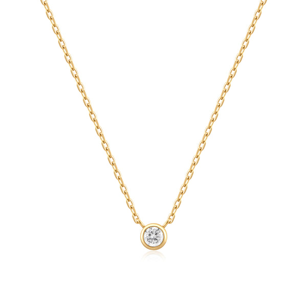 Ania Haie - Ketting Gold Round Solitaire