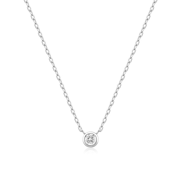 Ania Haie - Ketting Silver Round Solitaire