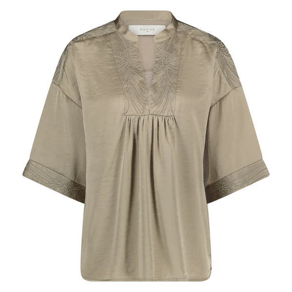 NUKUS - Blouse Nina Silky Dark Sand