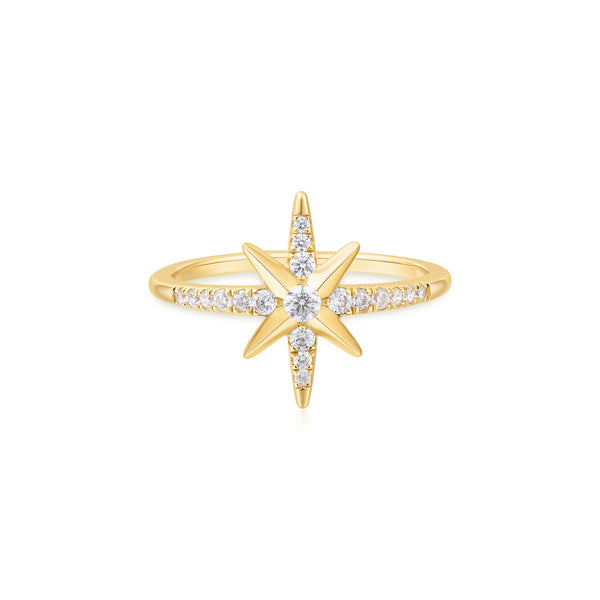 Ania Haie - Ring Gold Eight Pointed Star Signet