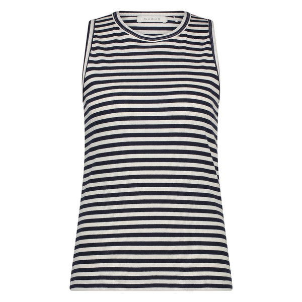 NUKUS - Top Stefania Singlet Stripes Offwhite/Navy