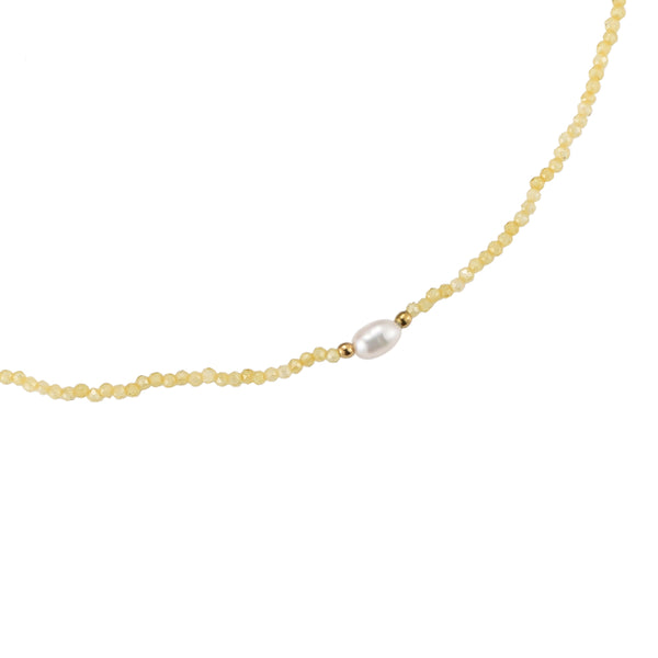 Dotti Love - Halsketting Gold Mini Natural Stones Yellow