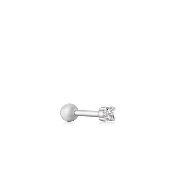 Ania Haie - Oorbel piercing (per stuk) Silver Single Sparkle Barbell