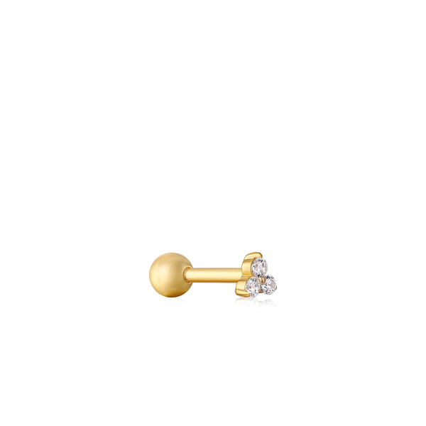 Ania Haie - Oorbel piercing (per stuk) Gold Trio Sparkle Barbell