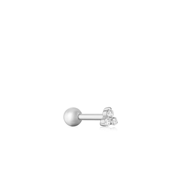 Ania Haie - Oorbel piercing (per stuk) Silver Trio Sparkle Barbell