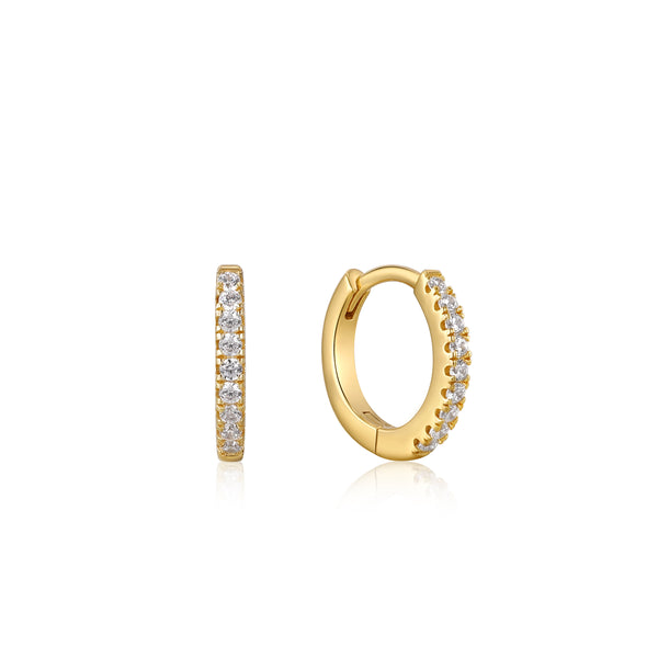 Ania Haie - Oorbel (per stuk) Gold Sparkle Mini Huggie Hoops