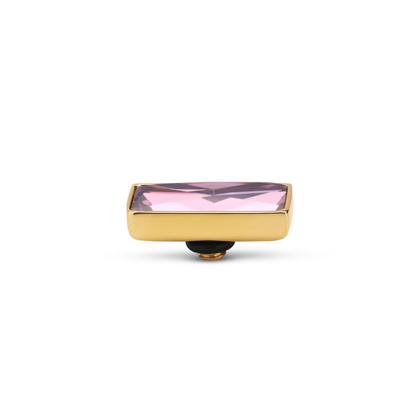 Melano - Steen Rectangle Pink (goud/zilver)