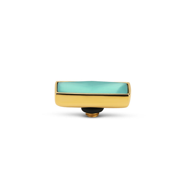 Melano - Steen Rectangle Turquoise (goud/zilver)