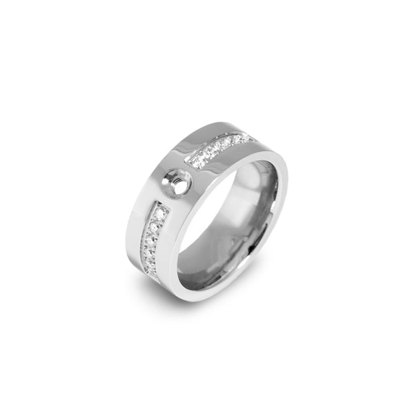 Melano - Ring Flat & Crystal Zilver